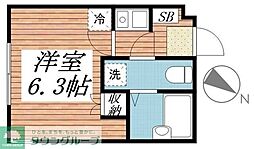 サンシャイン藤沢 1Kの間取図画像