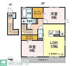 セレスティンワールA 2LDKの間取図画像