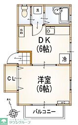 コスモスイレブン 1DKの間取図画像