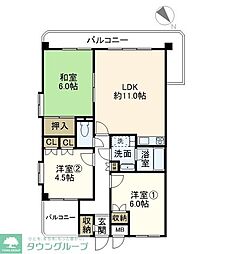 戸塚ウエスト・ウッド 3LDKの間取図画像