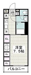 リブリ・腰越 1Kの間取図画像