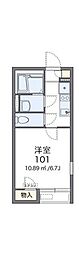 レオネクストシオン平戸 1Kの間取図画像