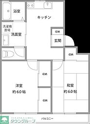 アショカニーペペロミア 2DKの間取図画像