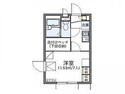 エリジェ 1Kの間取図画像