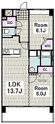 ルラーシュ東戸塚 2LDKの間取図画像