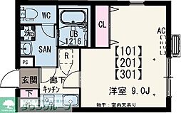 イクシオ南太田 1Kの間取図画像