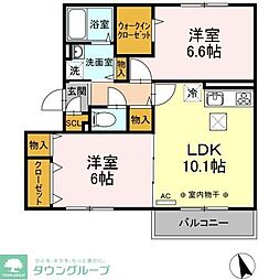 D-house 2LDKの間取図画像