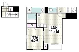ヘーベルメゾン汲沢 1LDKの間取図画像