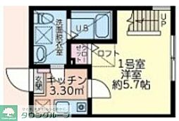 LuminaGarden二俣川 1Kの間取図画像