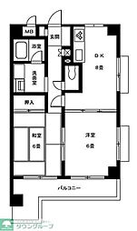 ヒルサイドパレス2 2DKの間取図画像