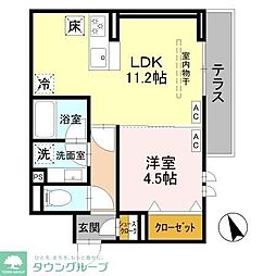 藤沢市羽鳥1丁目アパート 1LDKの間取図画像