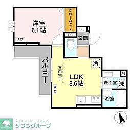 藤沢市羽鳥1丁目アパート 1LDKの間取図画像