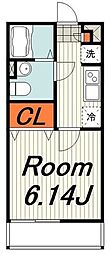 リブリ-bonheur 1Kの間取図画像