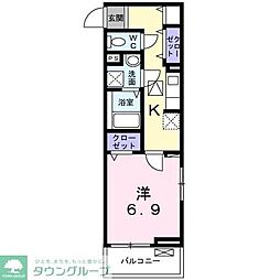 ラ・トゥール湘南台 1Kの間取図画像