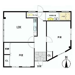 ヴェルモンテ武蔵小杉 2LDKの間取図画像