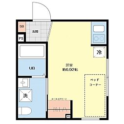 grandir住吉 ワンルームの間取図画像