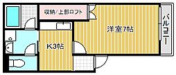 ヴィラシオンびわこ大橋II 1階1Kの間取り