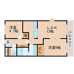 ピュアフレンド 2LDKの間取図画像