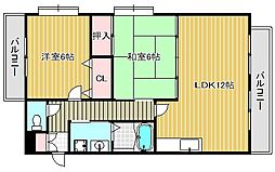 プチ・フルール千 2LDKの間取図画像