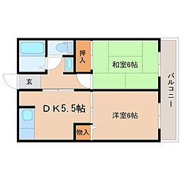 ルミエール 2DKの間取図画像