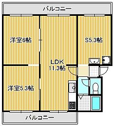 藤マンション 3LDKの間取図画像