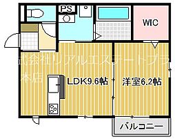 ベルコート下ノ沢 1LDKの間取図画像