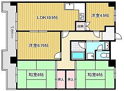 シャレー富士美台 4LDKの間取図画像