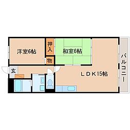 ソレイユ冨波 2LDKの間取図画像