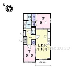 ウエスト レイク 2LDKの間取図画像