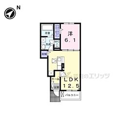 モマン ドゥ マノワール 1LDKの間取図画像