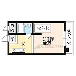 瀬田エステートシティー ワンルームの間取図画像