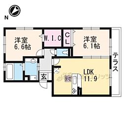 フィオーレヴェルデ 2LDKの間取図画像