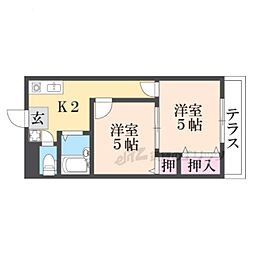 甲西ヒカリハイツ 2Kの間取図画像