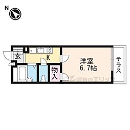 レオパレスシルフィード ワンルームの間取図画像