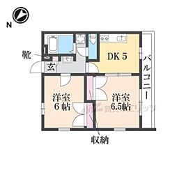 レオパレスエスペランサ 2DKの間取図画像