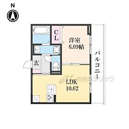 ベルフルール 1LDKの間取図画像