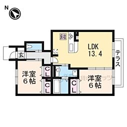アロサール 2LDKの間取図画像