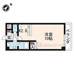 新風館 1Kの間取図画像