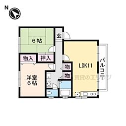 ルシオール2 2LDKの間取図画像