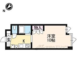 リベリー南草津 1Kの間取図画像