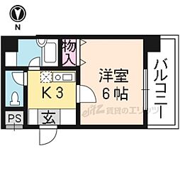 ワイズアクト 1Kの間取図画像