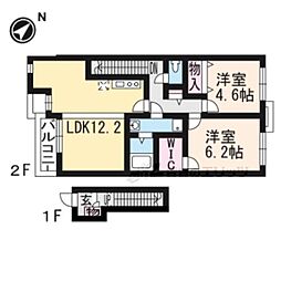 レフィナード 2LDKの間取図画像