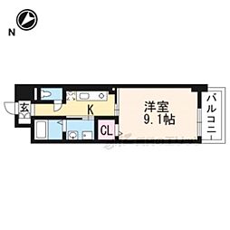 ヒラソル瀬田 1Kの間取図画像