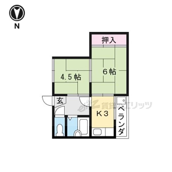 ヴィラ中央 201｜滋賀県大津市中央１丁目(賃貸アパート2K・2階・34.02㎡)の写真 その2