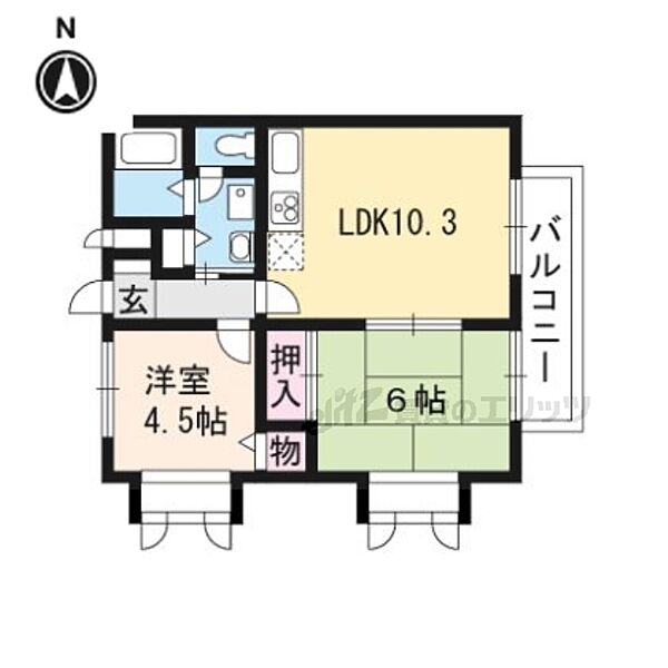 サンライフ膳所II 103｜滋賀県大津市丸の内町(賃貸アパート2LDK・1階・45.50㎡)の写真 その2