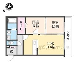 JR東海道・山陽本線 栗東駅 徒歩37分の賃貸マンション 1階2LDKの間取り