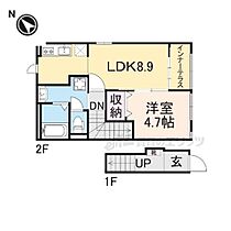 滋賀県東近江市東沖野１丁目（賃貸アパート1LDK・2階・42.34㎡） その2