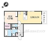 滋賀県草津市下笠町（賃貸アパート1LDK・2階・44.17㎡） その2