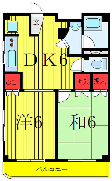 オオギマンション ｜東京都足立区扇3丁目(賃貸マンション2DK・3階・38.88㎡)の写真 その2