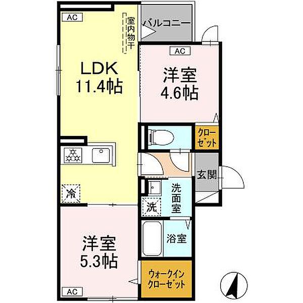 グラナーデ興野 ｜東京都足立区興野2丁目(賃貸アパート2LDK・2階・48.83㎡)の写真 その1